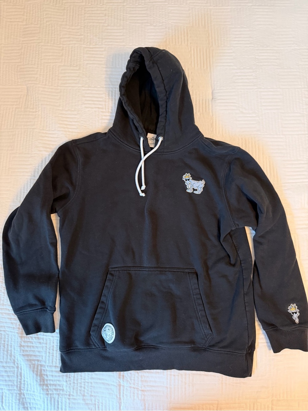 GOAT USA Black Men's Pullover Hoodie with Embroidered Graphic